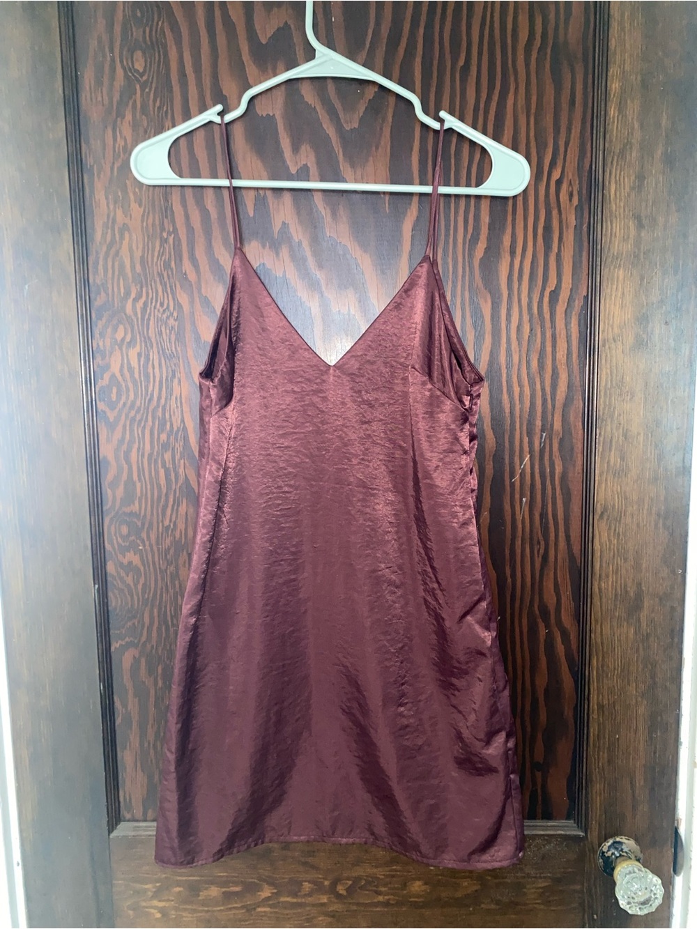 Missguided Satin Dress in Burgundy